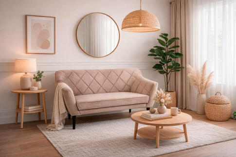 Диван SIGNAL KARO 2 Velvet Bluvel 40 темно-бежевый/венге