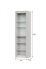 Пенал SV-МЕБЕЛЬ (МС Гамма 20 К) Серия №4 Ясень анкор  светлый / Сандал светлый, со стеклом