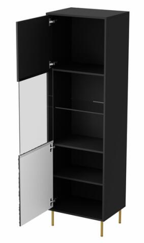 Шкаф-витрина HALMAR BULLET W-1 черный/золотой