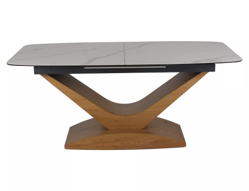 Стол обеденный SIGNAL DOLCE Ceramic Statuario Venato белый/дуб 180-240/95