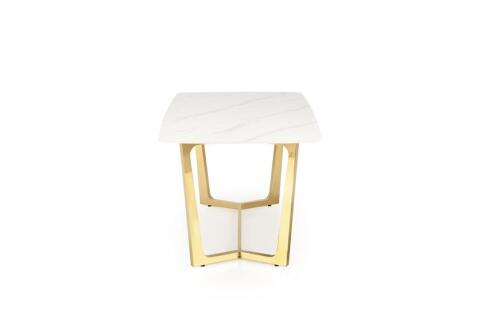 Стол обеденный HALMAR CLEMENTE белый мрамор/золотой 160/90