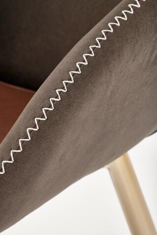 Стул HALMAR K304 темно-серый/коричневый/золотой