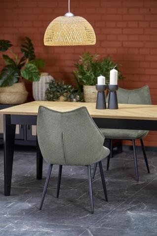 Стол обеденный HALMAR EDMONDO дуб/черный 160-240/90