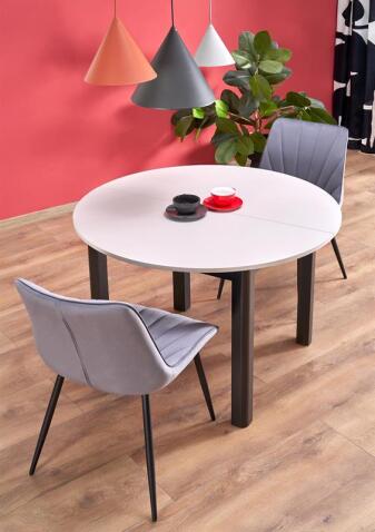 Стол обеденный HALMAR RINGO кашемир/черный 102-142/102