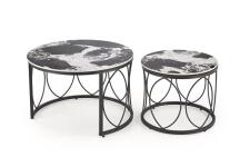 Комплект HALMAR ALEXANDRA (2 стола журнальных) черный мрамор/черный