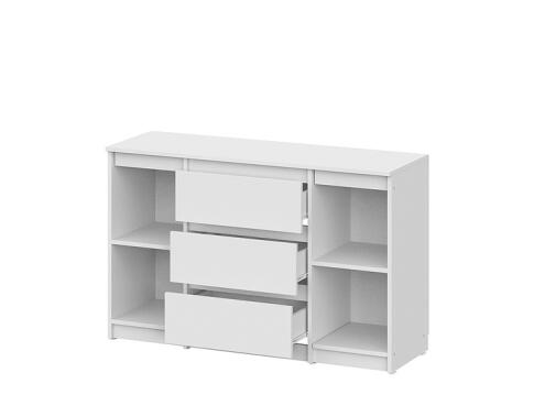 Комод NN Мебель (МС Денвер К) Белый (серия 2), 3 ящ., 2 ств.