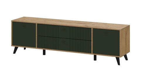 Тумба для ТВ SV-МЕБЕЛЬ (МС Милан К) Дуб Золотой/Олива Софт, с ящиками