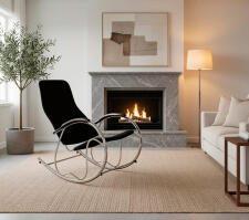 Кресло-качалка HALMAR BEN 2 черный/хром