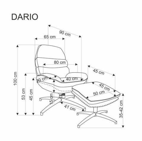 Кресло HALMAR DARIO бежевый/черный