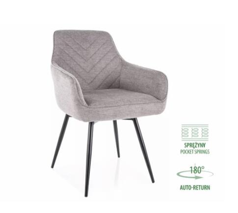 Стул SIGNAL SERVIO Brego 07 серый/черный, поворотный