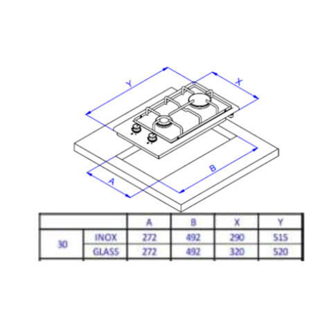 Поверхность газовая WEISSGAUFF HGG 320 BGRV