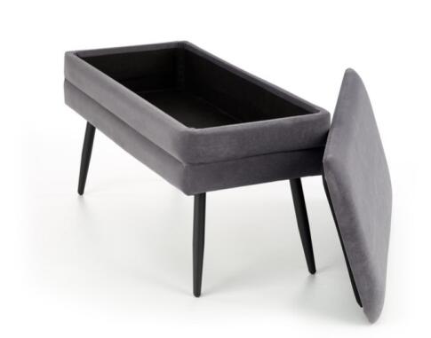 Скамья HALMAR VELVA серый/черный