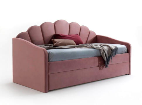 Кровать SIGNAL BELLA Velvet Bluvel 52 античный розовый 90/200