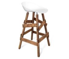Стул барный Sheffilton SHT-ST19/S81 белый/дуб брашированный коричневый