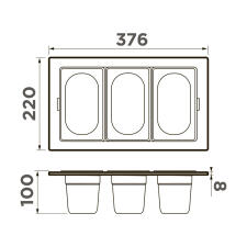 Контейнер для мойки Omoikiri DC-04-3 LG