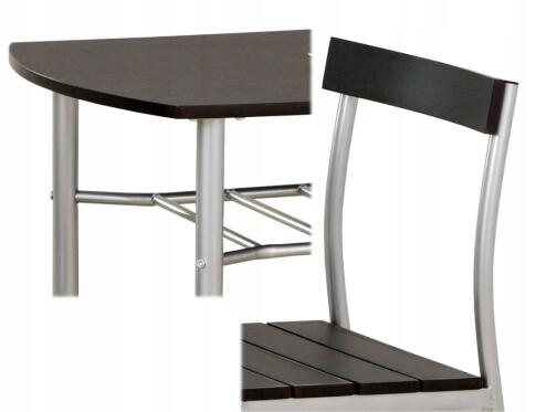 Комплект HALMAR LANCE (стол+ 2 стула) венге/серый, 82/50/75