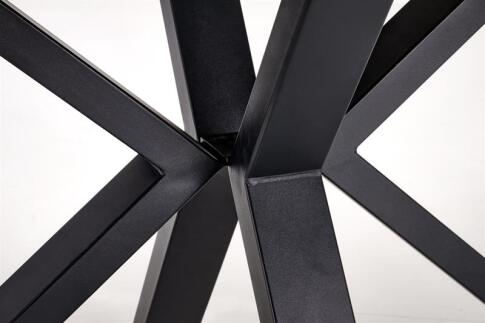 Стол обеденный HALMAR PLATAN белый мрамор/черный 140-180/85