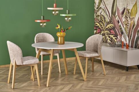 Стол обеденный HALMAR RUBEN кашемир/натуральный 102-142/102