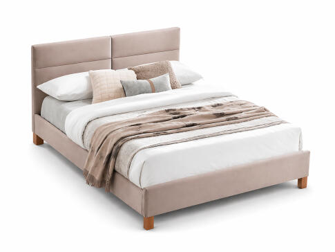 Кровать SIGNAL SIERRA Velvet Bluvel 28 бежевый/дуб, 140/200