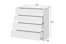 Комод NN Мебель КМ 1 Белый текстурный