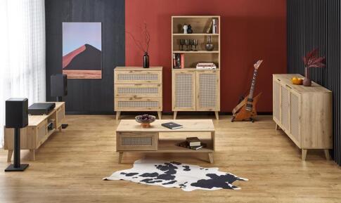 Стол журнальный HALMAR BORNEO LAW-1 дуб артизан/черный