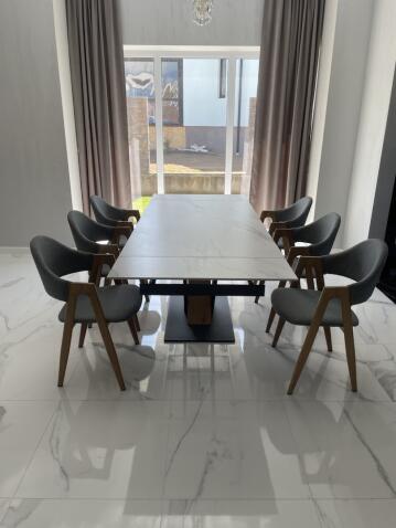 Стол обеденный SIGNAL GENESIS белый/дуб 180-240/90