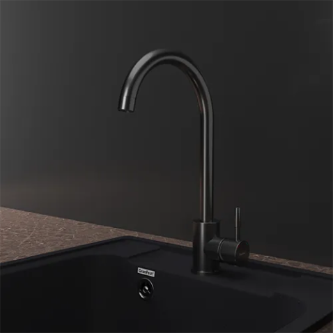 Смеситель для кухни GRANFEST QUARZ Z-5410 PVD графит