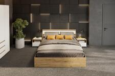 Тумба прикроватная NN Мебель (МС Некст К) Дуб Золотой/Белый