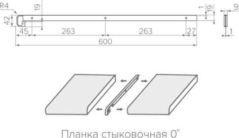Планка д/постф. H-38 Egger 0* стык. черная LB