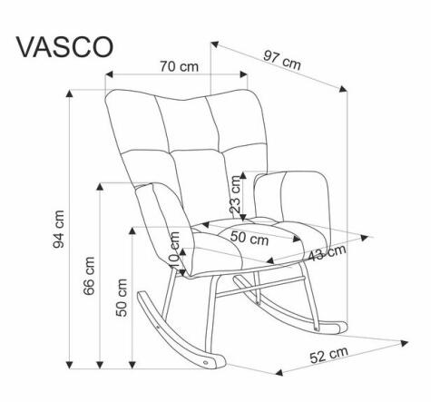 Кресло-качалка HALMAR VASCO бежевый