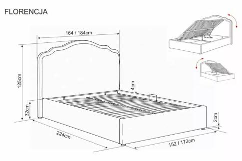 Кровать SIGNAL FLORENCJA Raven 30 темно-бежевый 140/200