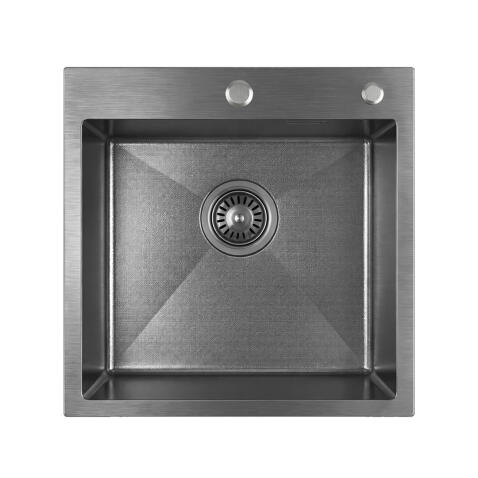 Кухонная мойка из нержавейки BLANTEK LS-5050SNB Snake texture black