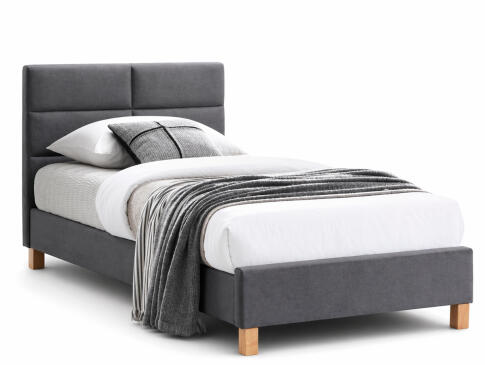 Кровать SIGNAL SIERRA Velvet tap. 150 серый/дуб, 90/200