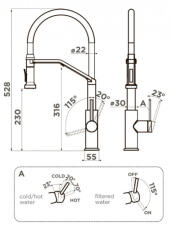 Смеситель для кухни Omoikiri Makkari 2 Plus SB LG BL светлое золото/черный
