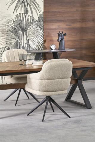 Стол обеденный HALMAR BARON орех/черный 200-350/100