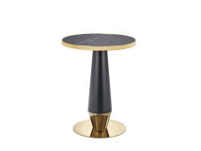 Стол обеденный HALMAR MOLINA черный мрамор/черный/золотой 59