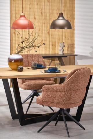 Стул HALMAR K570 корица/черный, поворотный