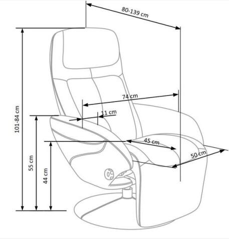 Кресло HALMAR OPTIMA 2 серый/серый