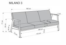 Диван HALMAR MILANO 3S tap. Castel 15 бежевый/орех Диван HALMAR MILANO 3S tap. Castel 15 бежевый/орех