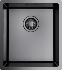 Кухонная мойка из нержавейки Omoikiri Tadzava 39-U/I-GM вороненая сталь 