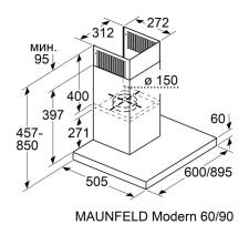 Кухонная вытяжка MAUNFELD Modern 90 черный