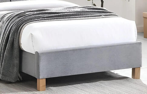 Кровать SIGNAL SIERRA Velvet tap. 150 серый/дуб, 90/200