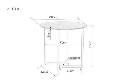 Стол обеденный SIGNAL ALTO II белый мрамор/черный 80