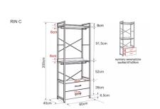 Стеллаж SIGNAL RIN C черный 200/80