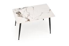 Стол обеденный HALMAR EMILIO белый мрамор/черный 140/80