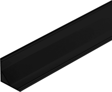 Профиль алюминиевый для лент накладной угловой черный 16х16, 2м, AQ