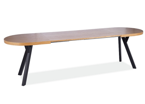 Стол обеденный SIGNAL DOMINGO II дуб/черный 140-272/80