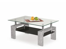 Стол журнальный HALMAR DIANA INTRO прозрачный/ бетон, 100/60/45