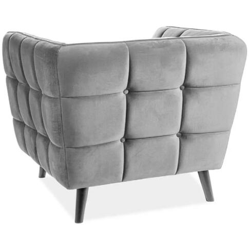 Кресло SIGNAL CASTELLO 1 Velvet Bluvel 14 серый/венге