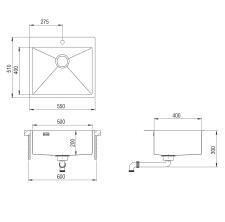 Мойка кухонная AQUASANITA Steel AIR 100 N-T graphite